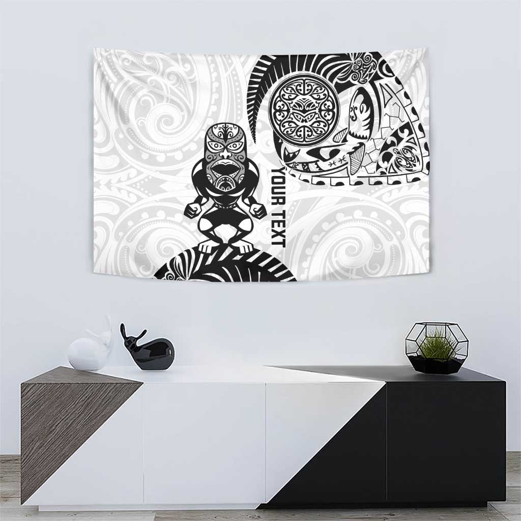 Custom Aotearoa Football Tapestry NZ Maori Tiki Go Champions