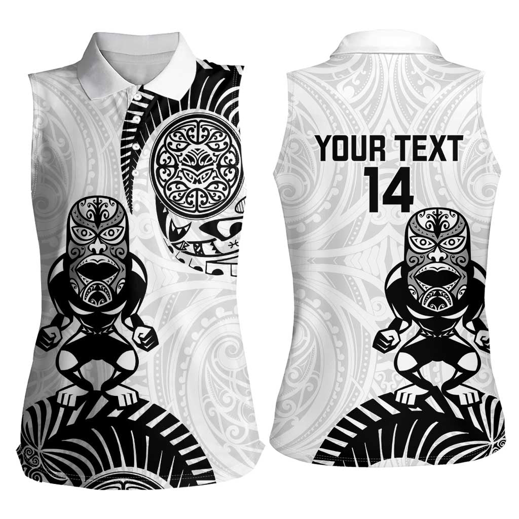 Custom Aotearoa Football Women Sleeveless Polo Shirt NZ Maori Tiki Go Champions