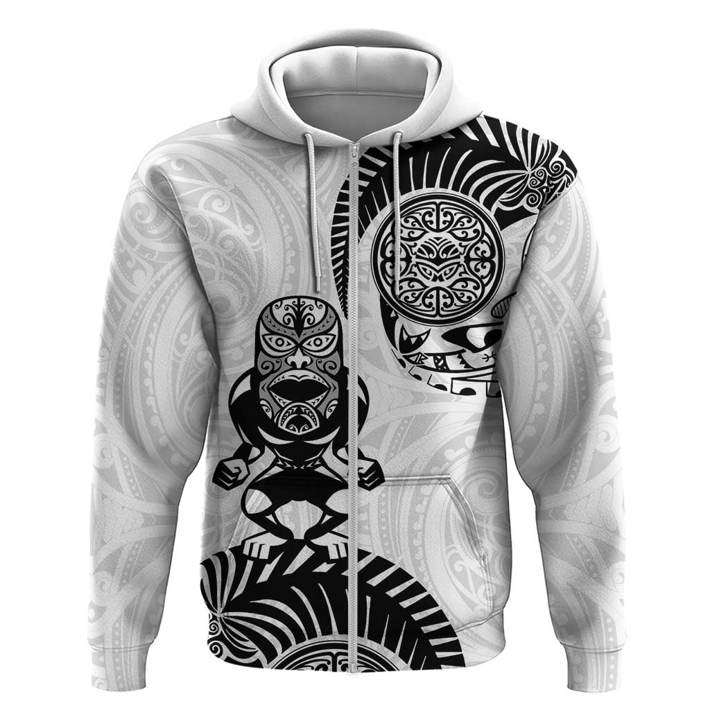 Custom Aotearoa Football Zip Hoodie NZ Maori Tiki Go Champions
