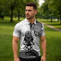 Custom Aotearoa Football Zipper Polo Shirt NZ Maori Tiki Go Champions - Polynesian Pride