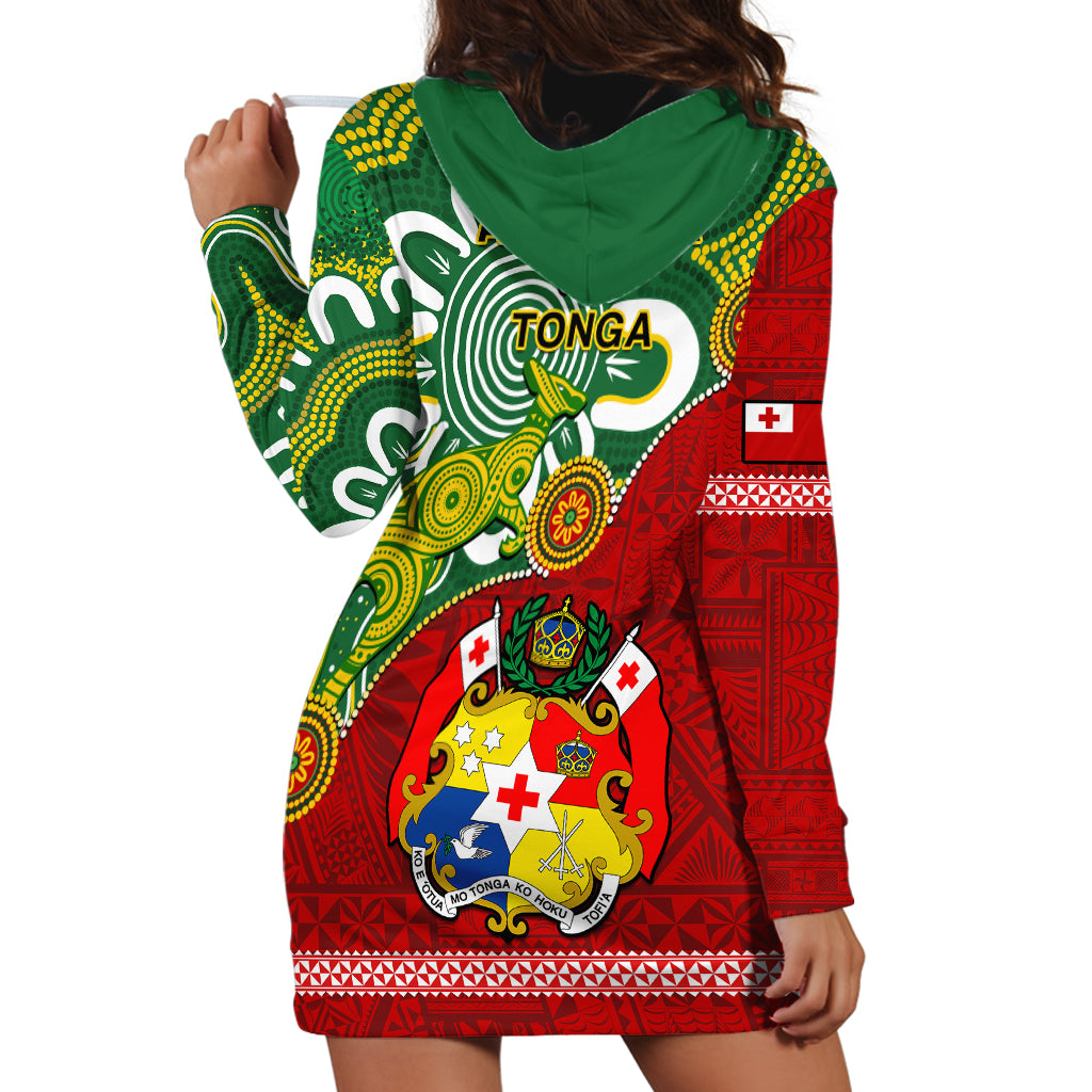 Australia And Tonga Hoodie Dress Aboriginal Mix Tongan Ngatu Unique Style LT14 - Polynesian Pride