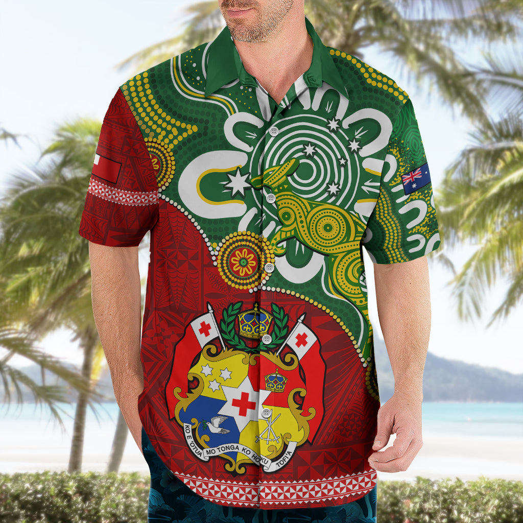 Personalised Australia And Tonga Hawaiian Shirt Aboriginal Mix Tongan Ngatu Unique Style LT14 - Polynesian Pride
