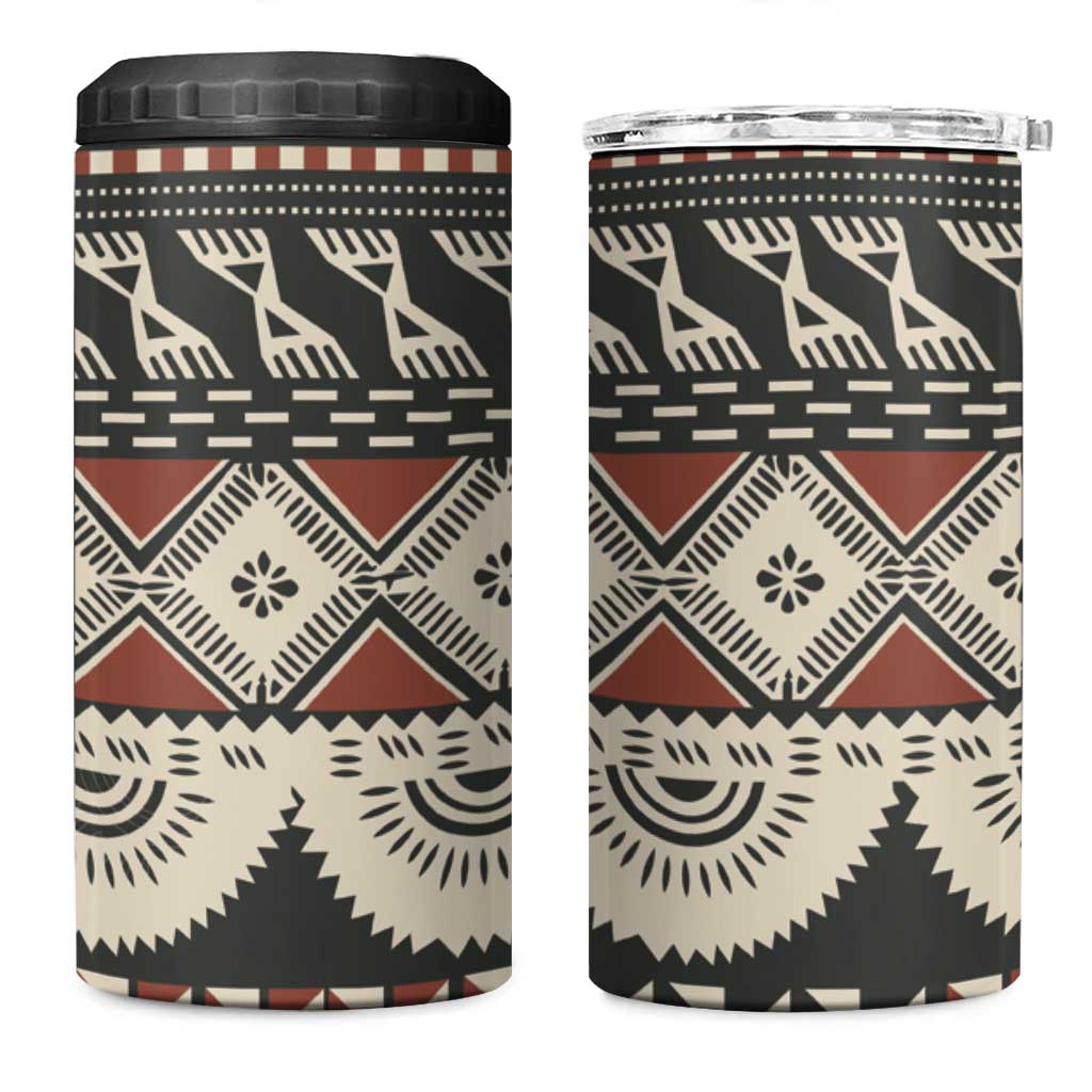 Vintage Bula Fiji Masi 4 in 1 Can Cooler Tumbler Fijian Tapa Cloth - Polynesian Pride