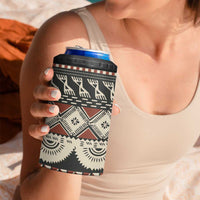 Vintage Bula Fiji Masi 4 in 1 Can Cooler Tumbler Fijian Tapa Cloth - Polynesian Pride