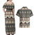Vintage Bula Fiji Masi Couples Matching Off Shoulder Maxi Dress and Hawaiian Shirt Fijian Tapa Cloth - Polynesian Pride
