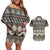 Vintage Bula Fiji Masi Couples Matching Off Shoulder Short Dress and Hawaiian Shirt Fijian Tapa Cloth - Polynesian Pride