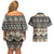 Vintage Bula Fiji Masi Couples Matching Off Shoulder Short Dress and Hawaiian Shirt Fijian Tapa Cloth - Polynesian Pride