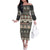 Vintage Bula Fiji Masi Family Matching Off The Shoulder Long Sleeve Dress and Hawaiian Shirt Fijian Tapa Cloth - Polynesian Pride