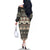 Vintage Bula Fiji Masi Family Matching Off The Shoulder Long Sleeve Dress and Hawaiian Shirt Fijian Tapa Cloth - Polynesian Pride