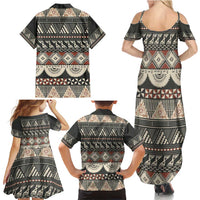 Vintage Bula Fiji Masi Family Matching Summer Maxi Dress and Hawaiian Shirt Fijian Tapa Cloth - Polynesian Pride