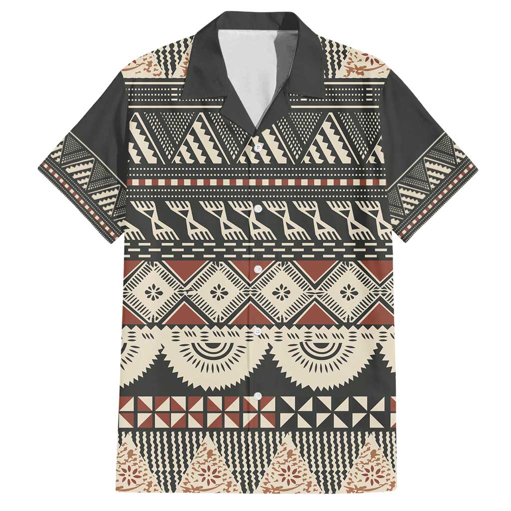 Vintage Bula Fiji Masi Family Matching Tank Maxi Dress and Hawaiian Shirt Fijian Tapa Cloth - Polynesian Pride