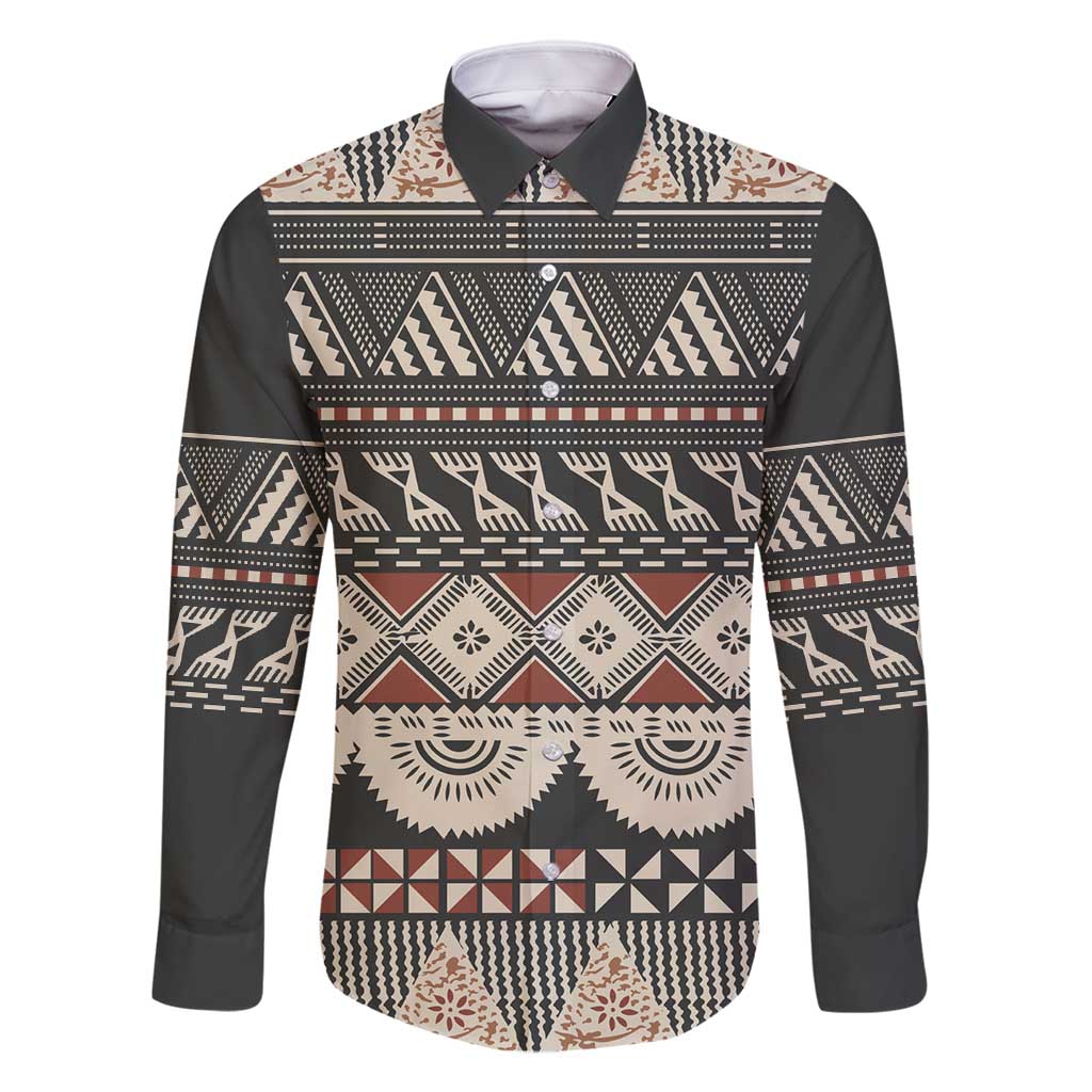 Vintage Bula Fiji Masi Family Matching Tank Maxi Dress and Hawaiian Shirt Fijian Tapa Cloth - Polynesian Pride