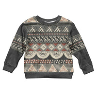 Vintage Bula Fiji Masi Kid Ugly Christmas Sweater Fijian Tapa Cloth LT14 Kid Charcoal - Polynesian Pride