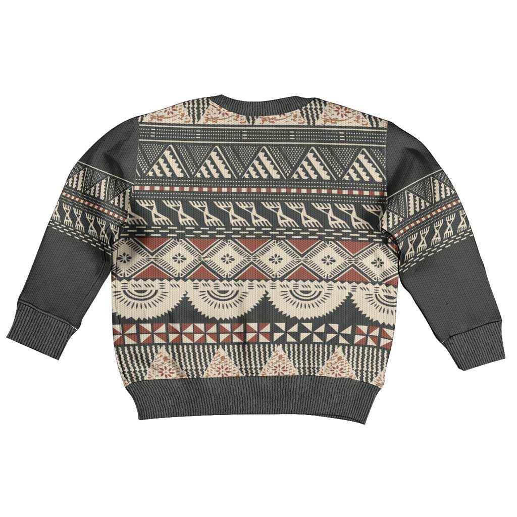 Vintage Bula Fiji Masi Kid Ugly Christmas Sweater Fijian Tapa Cloth LT14 - Polynesian Pride