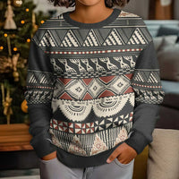 Vintage Bula Fiji Masi Kid Ugly Christmas Sweater Fijian Tapa Cloth LT14 - Polynesian Pride