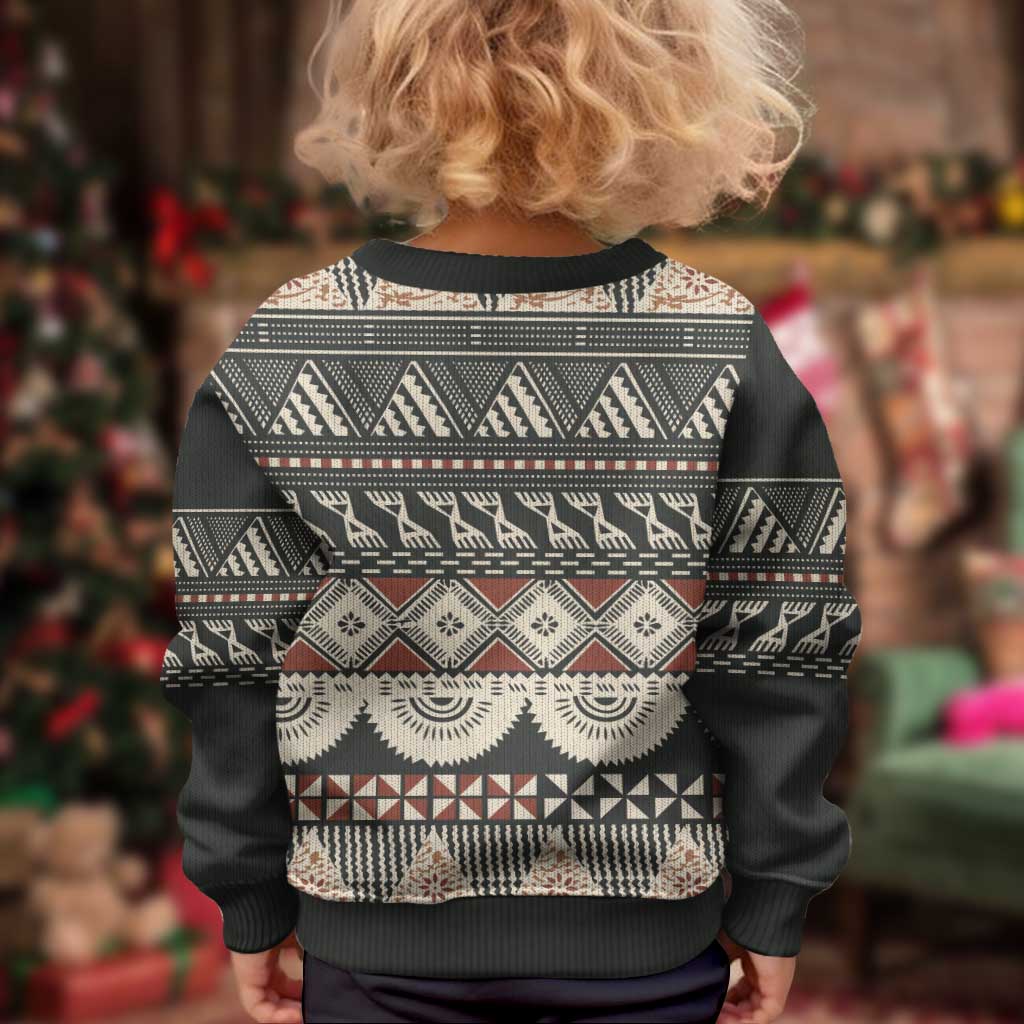 Vintage Bula Fiji Masi Kid Ugly Christmas Sweater Fijian Tapa Cloth LT14 - Polynesian Pride