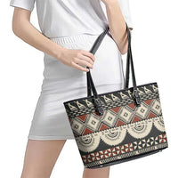 Vintage Bula Fiji Masi Leather Tote Bag Fijian Tapa Cloth - Polynesian Pride