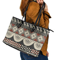 Vintage Bula Fiji Masi Leather Tote Bag Fijian Tapa Cloth - Polynesian Pride