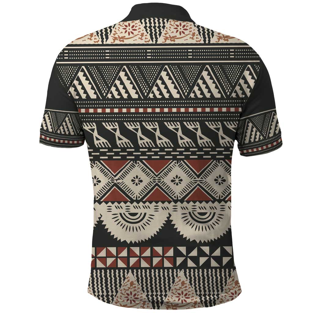 Vintage Bula Fiji Masi Polo Shirt Fijian Tapa Cloth - Polynesian Pride