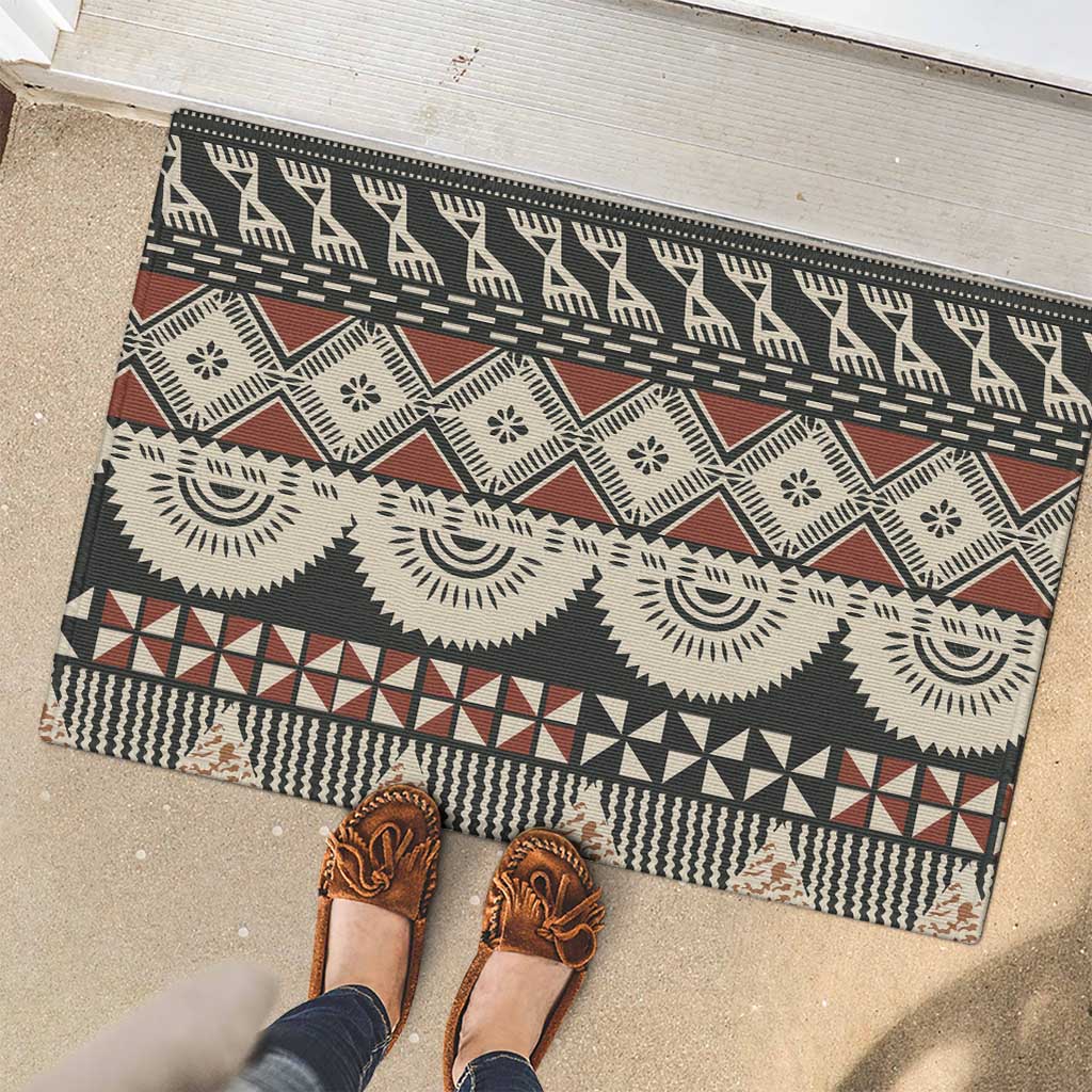 Vintage Bula Fiji Masi Rubber Doormat Fijian Tapa Cloth - Polynesian Pride