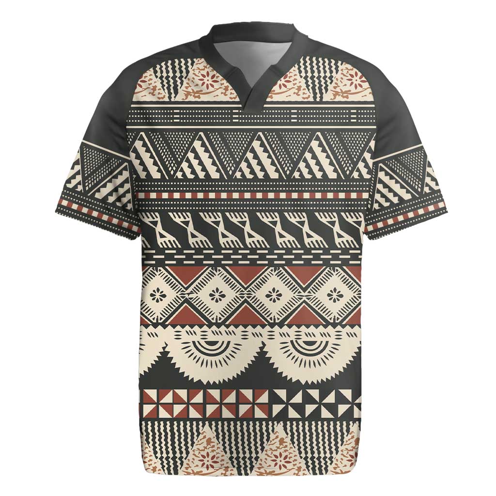 Vintage Bula Fiji Masi Rugby Jersey Fijian Tapa Cloth - Polynesian Pride