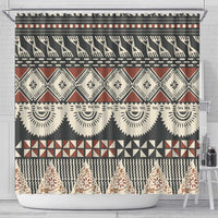 Vintage Bula Fiji Masi Shower Curtain Fijian Tapa Cloth - Polynesian Pride