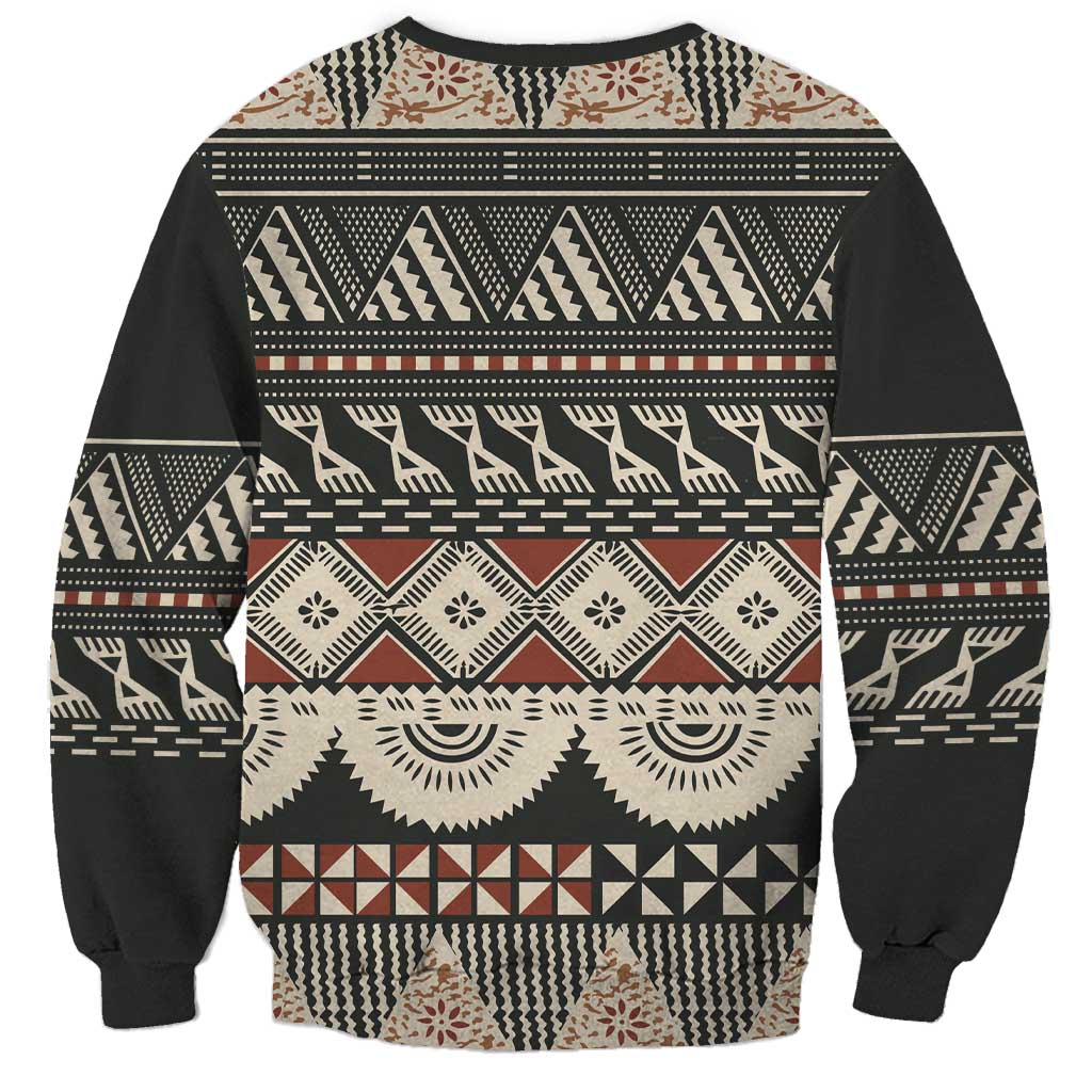 Vintage Bula Fiji Masi Sweatshirt Fijian Tapa Cloth - Polynesian Pride