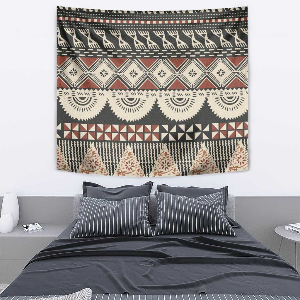 Vintage Bula Fiji Masi Tapestry Fijian Tapa Cloth - Polynesian Pride