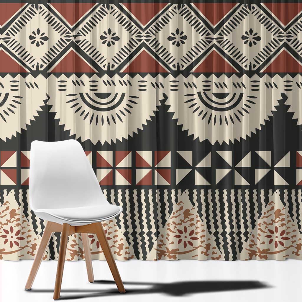 Vintage Bula Fiji Masi Window Curtain Fijian Tapa Cloth - Polynesian Pride