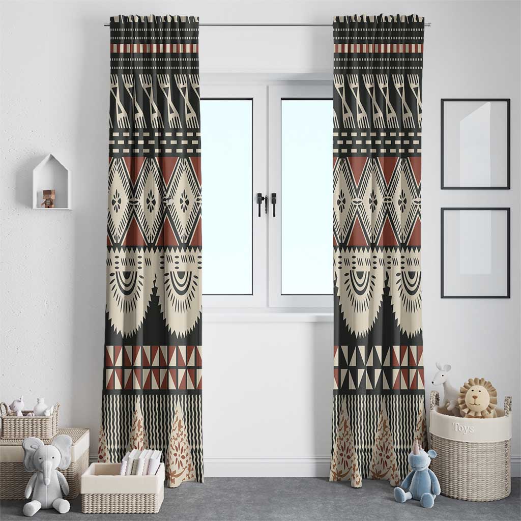 Vintage Bula Fiji Masi Window Curtain Fijian Tapa Cloth - Polynesian Pride