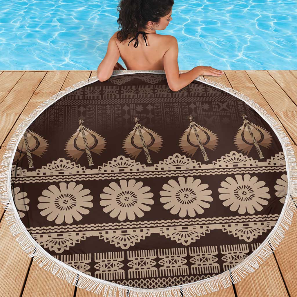Bula Fiji Iri ni Meke Beach Blanket Kuvui Fijian Masi - Polynesian Pride