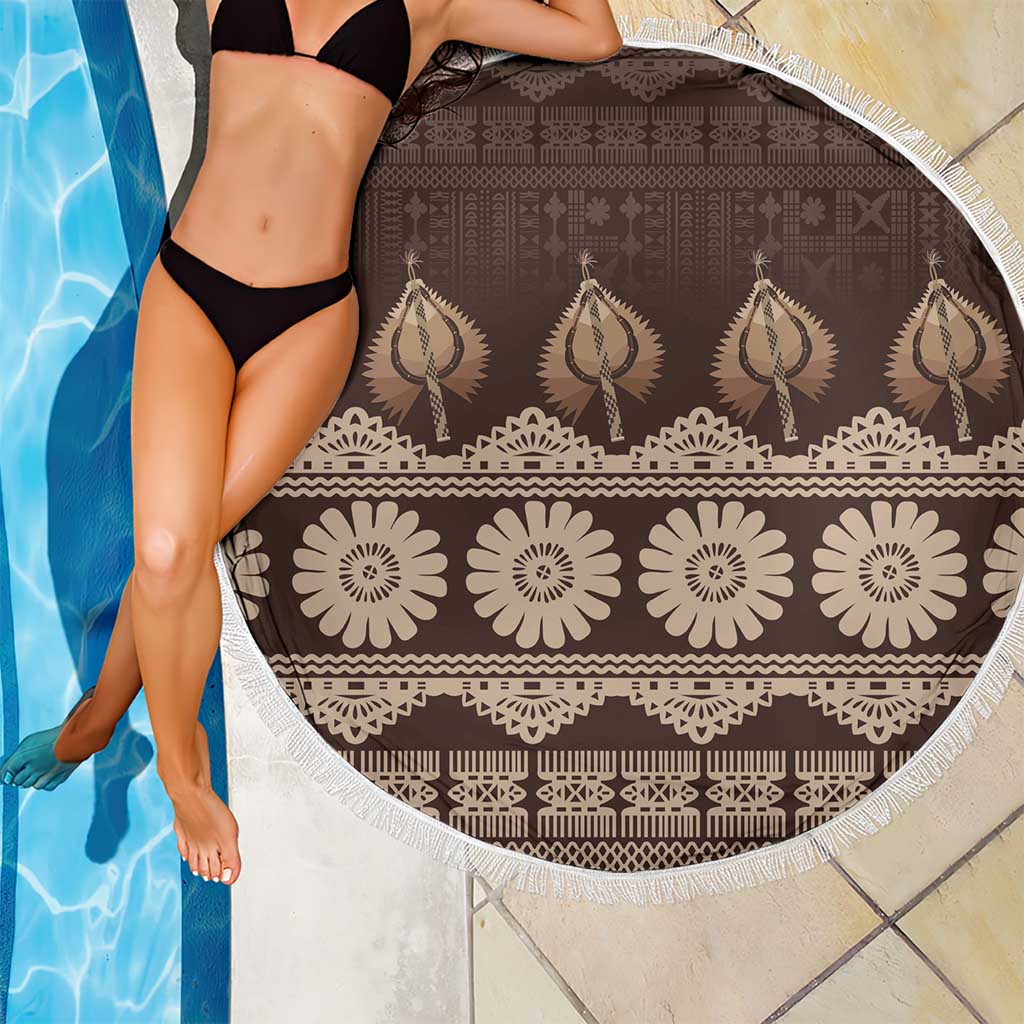 Bula Fiji Iri ni Meke Beach Blanket Kuvui Fijian Masi - Polynesian Pride