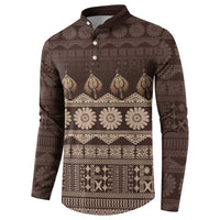 Bula Fiji Iri ni Meke Button Sweatshirt Kuvui Fijian Masi - Polynesian Pride