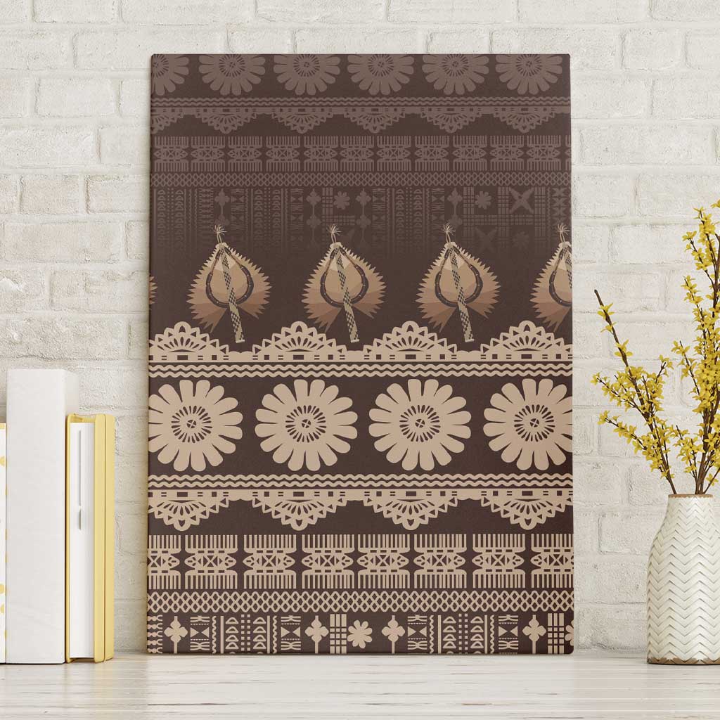 Bula Fiji Iri ni Meke Canvas Wall Art Kuvui Fijian Masi - Polynesian Pride