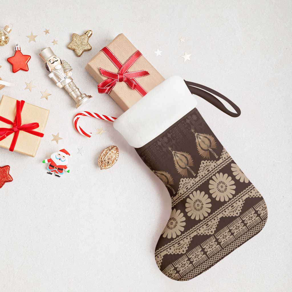 Bula Fiji Iri ni Meke Christmas Stocking Kuvui Fijian Masi - Polynesian Pride