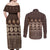 Bula Fiji Iri ni Meke Couples Matching Off Shoulder Maxi Dress and Long Sleeve Button Shirt Kuvui Fijian Masi - Polynesian Pride