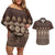 Bula Fiji Iri ni Meke Couples Matching Off Shoulder Short Dress and Hawaiian Shirt Kuvui Fijian Masi - Polynesian Pride