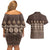 Bula Fiji Iri ni Meke Couples Matching Off Shoulder Short Dress and Hawaiian Shirt Kuvui Fijian Masi - Polynesian Pride