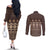 Bula Fiji Iri ni Meke Couples Matching Off The Shoulder Long Sleeve Dress and Long Sleeve Button Shirt Kuvui Fijian Masi - Polynesian Pride