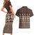 Bula Fiji Iri ni Meke Couples Matching Short Sleeve Bodycon Dress and Hawaiian Shirt Kuvui Fijian Masi - Polynesian Pride