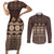Bula Fiji Iri ni Meke Couples Matching Short Sleeve Bodycon Dress and Long Sleeve Button Shirt Kuvui Fijian Masi - Polynesian Pride