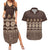 Bula Fiji Iri ni Meke Couples Matching Summer Maxi Dress and Hawaiian Shirt Kuvui Fijian Masi - Polynesian Pride
