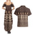 Bula Fiji Iri ni Meke Couples Matching Summer Maxi Dress and Hawaiian Shirt Kuvui Fijian Masi - Polynesian Pride