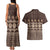 Bula Fiji Iri ni Meke Couples Matching Tank Maxi Dress and Hawaiian Shirt Kuvui Fijian Masi - Polynesian Pride