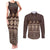 Bula Fiji Iri ni Meke Couples Matching Tank Maxi Dress and Long Sleeve Button Shirt Kuvui Fijian Masi - Polynesian Pride