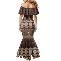 Bula Fiji Iri ni Meke Family Matching Mermaid Dress and Hawaiian Shirt Kuvui Fijian Masi - Polynesian Pride