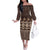 Bula Fiji Iri ni Meke Family Matching Off The Shoulder Long Sleeve Dress and Hawaiian Shirt Kuvui Fijian Masi - Polynesian Pride