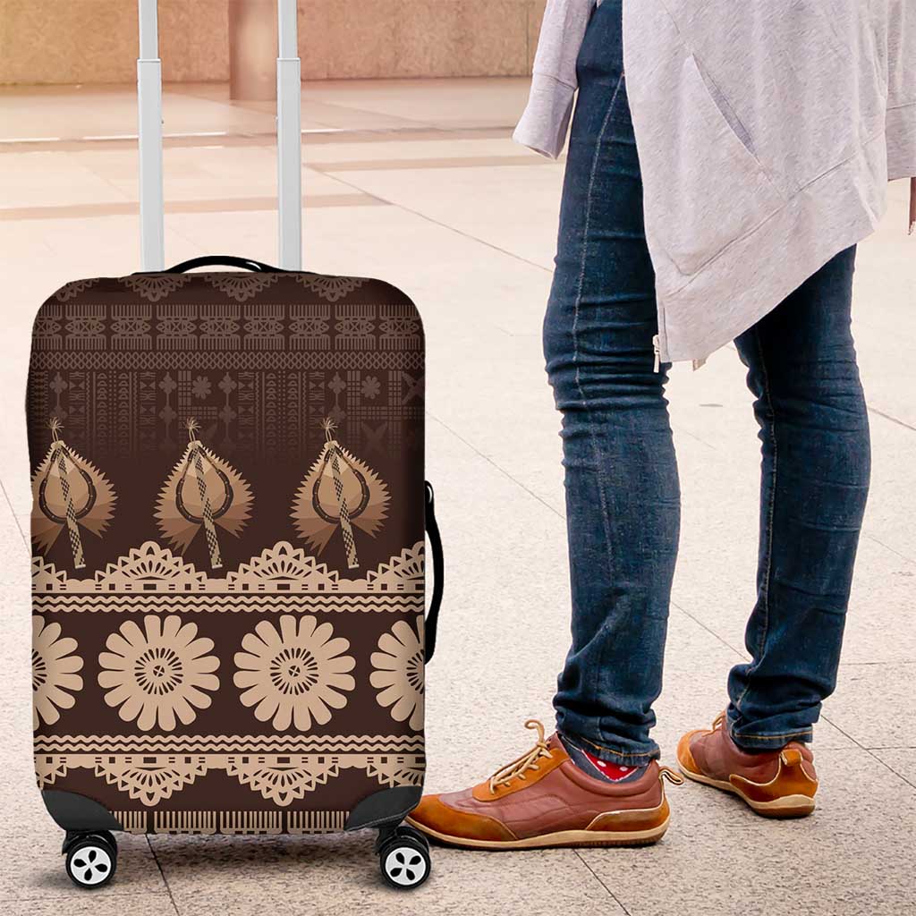 Bula Fiji Iri ni Meke Luggage Cover Kuvui Fijian Masi - Polynesian Pride