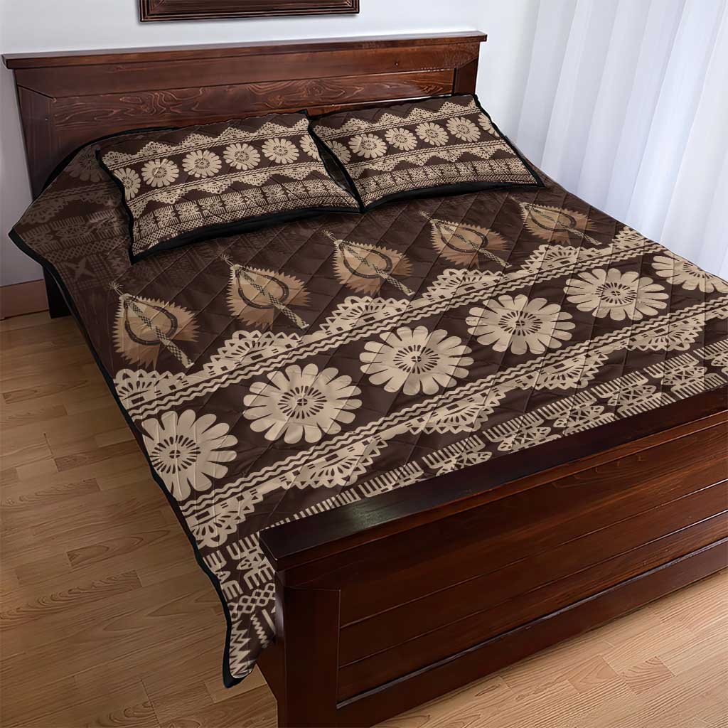 Bula Fiji Iri ni Meke Quilt Bed Set Kuvui Fijian Masi - Polynesian Pride