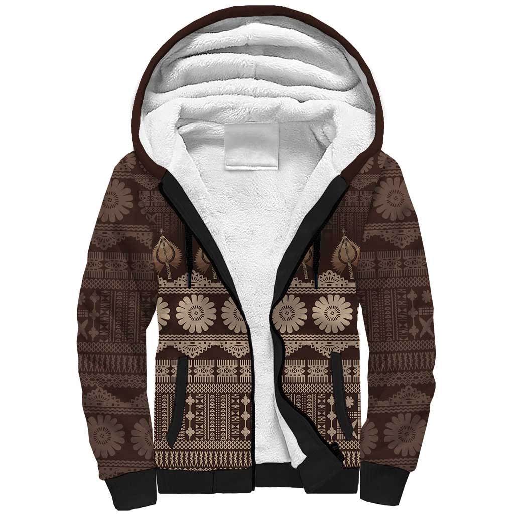 Bula Fiji Iri ni Meke Sherpa Hoodie Kuvui Fijian Masi - Polynesian Pride